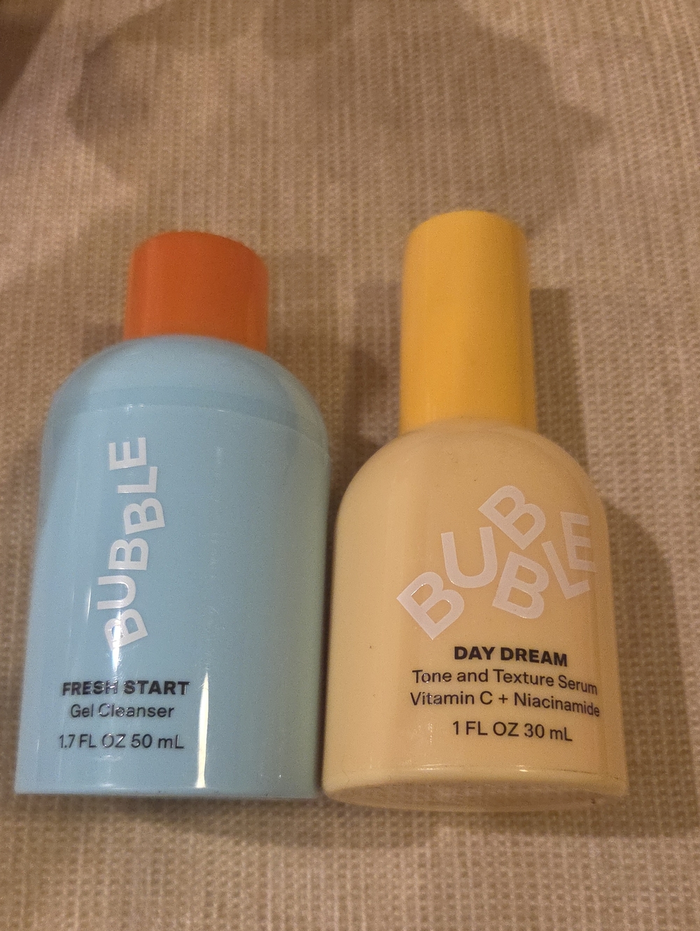 BUBBLE Fresh Start Gel Cleanser N DAY DREAM SERUM DUO- New 1.7 Oz
